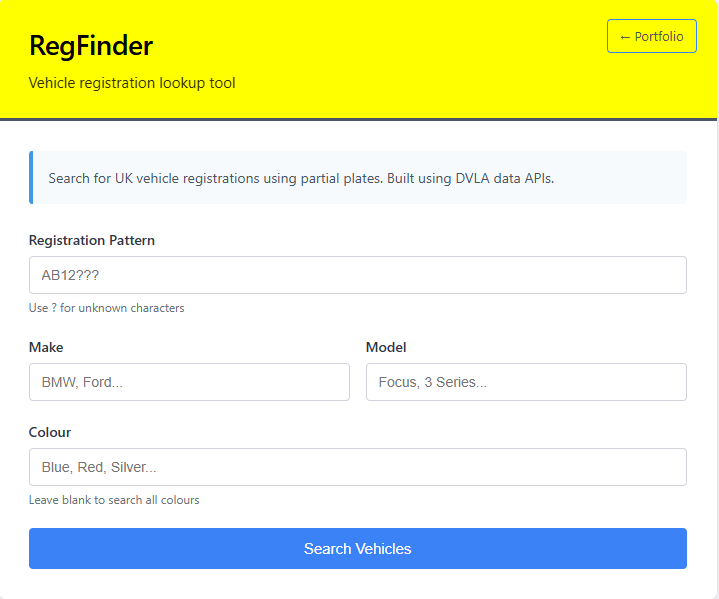 Reg-Finder Application